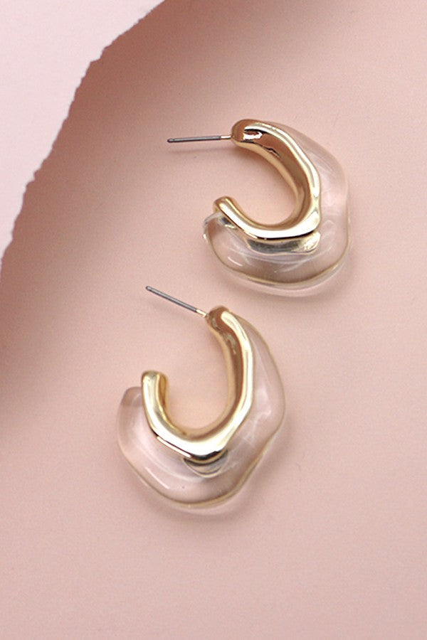ORGANIC GOLD ACCENT HOOP EARRINGS | 10E2120505