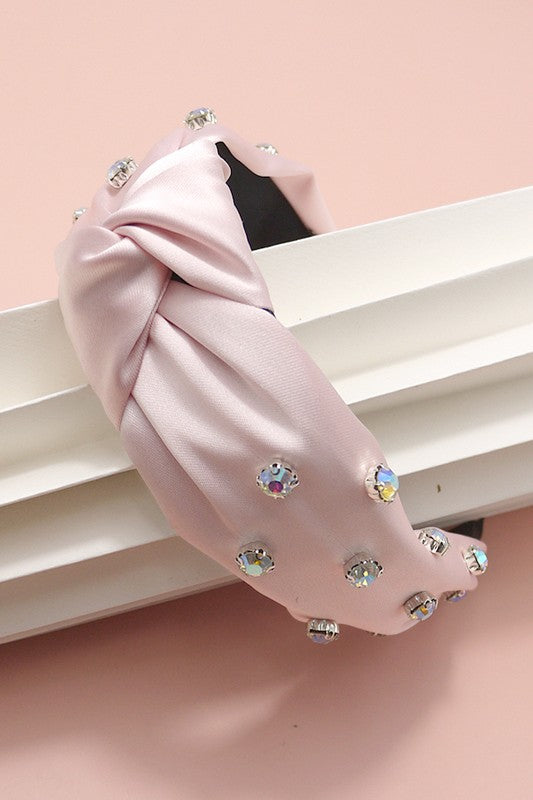 RHINESTONE EMBELLISHED KNOTTED HEADBAND  | 40HB112