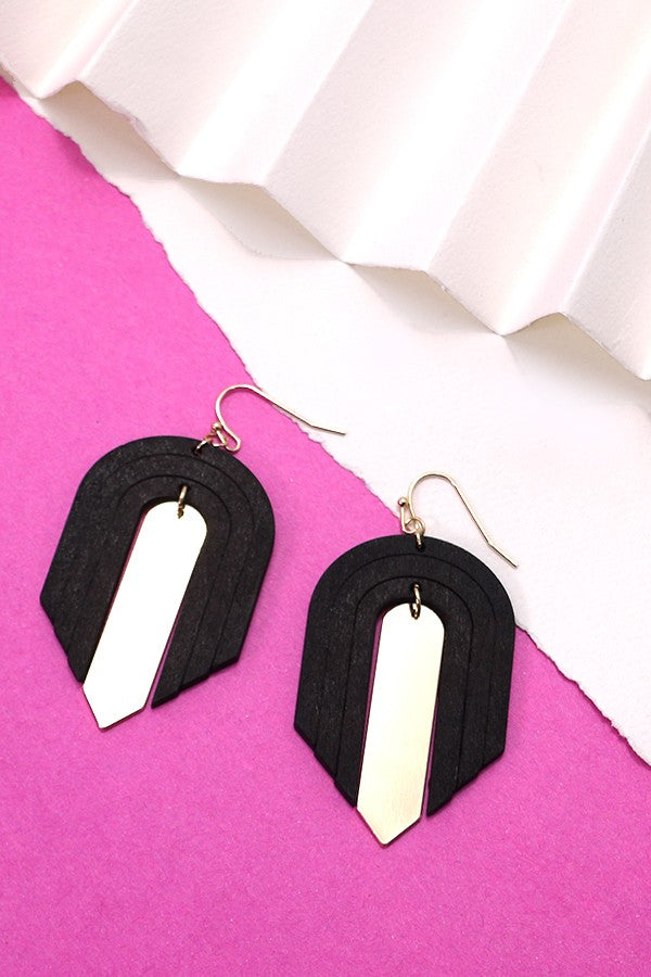 RAINBOW WOOD DROP EARRINGS | 10E3010902