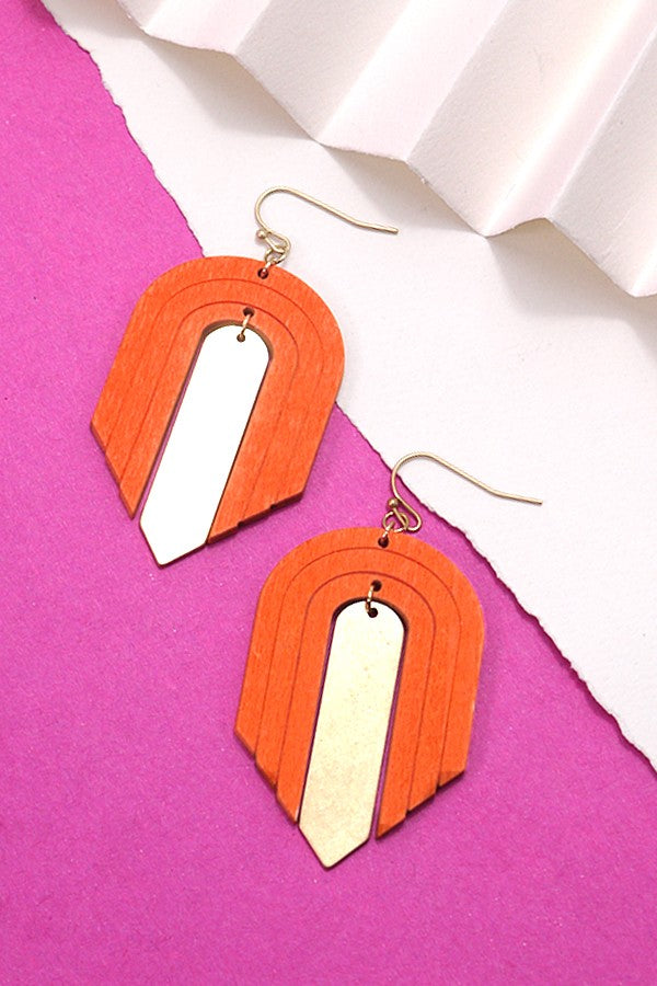 RAINBOW WOOD DROP EARRINGS | 10E3010902