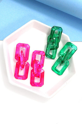 ACRYLIC GEO COLORFUL DROP EARRINGS  | 80E316