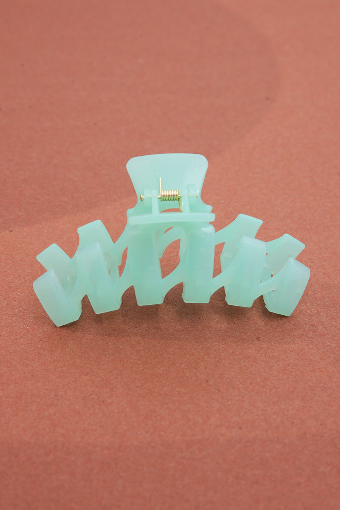 JUMBO GLOSSY WAIVY HAIR CLAW CLIPS | 40H584