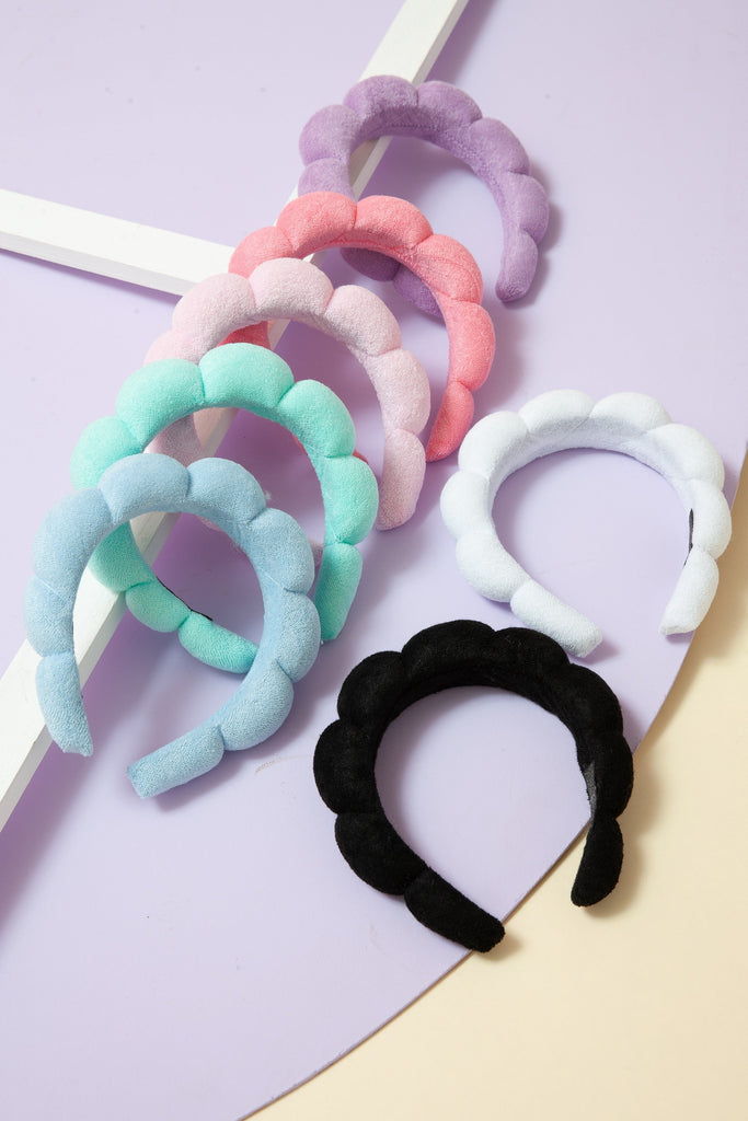 SPA SPONGE TERRY TOWEL SCALLOPED HEADBAND | 40HB122