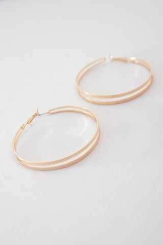 DOUBLE GOLD HOOP EARRINGS | 80E435