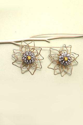 WIRED BLOOMING STATEMENT FLOWER EARRINGS | 80E525