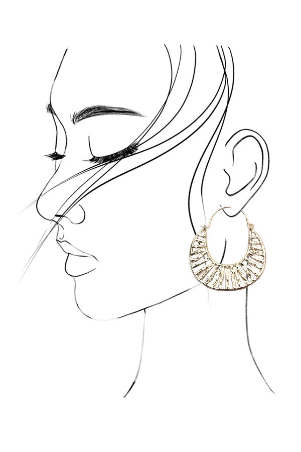 MODERN LINED CRESCENT DROP EARRINGS | 80E675