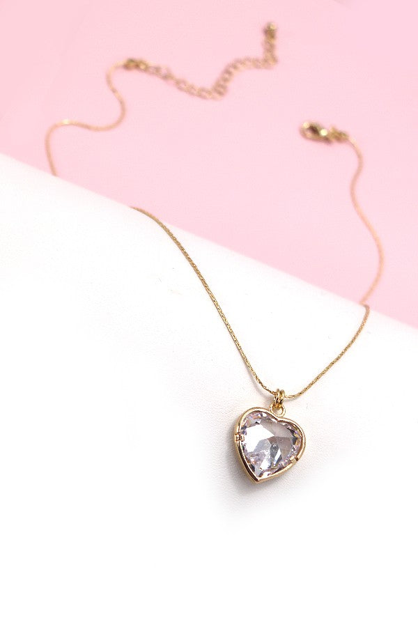 CZ HEART PENDANT NECKLACE | 10N3042110