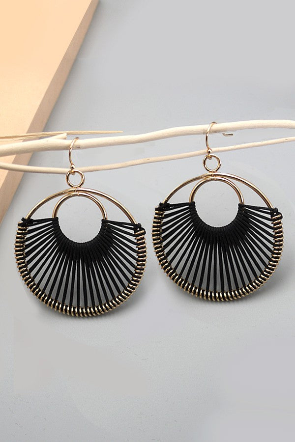 BOHO LIGHTWEIGHT THREAD STRING BRASS DROP EARRINGS | 10E3060932