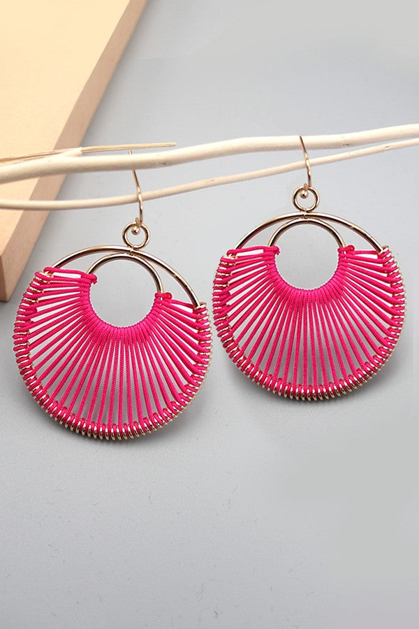 BOHO LIGHTWEIGHT THREAD STRING BRASS DROP EARRINGS | 10E3060932