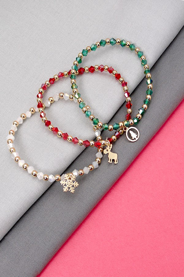 X-MAS TRIO HEISHI SILICONE DISC BEAD BRACELET | 10B3051905