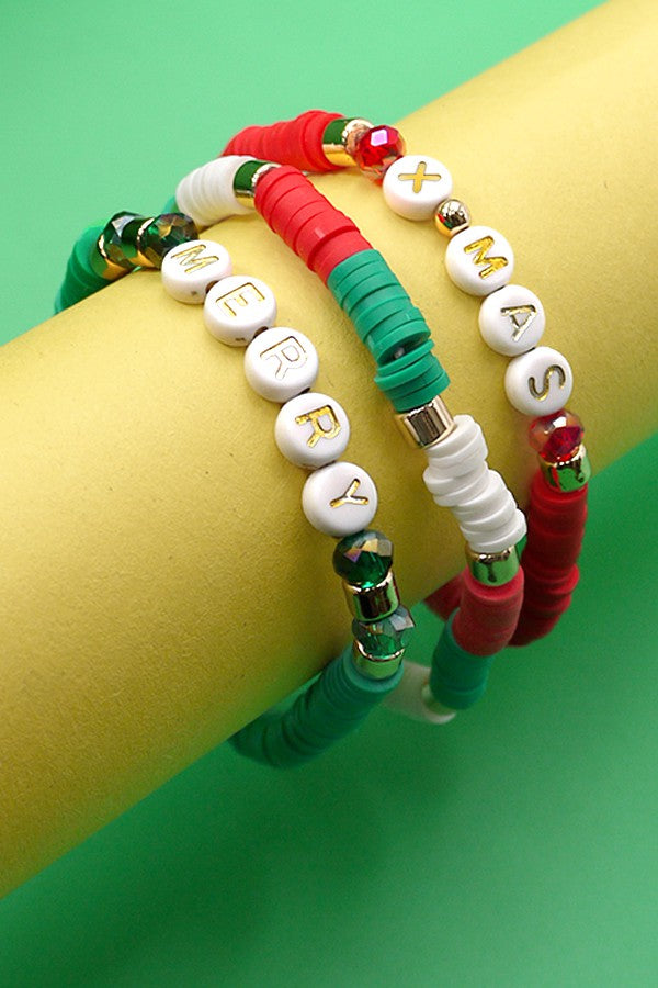 X-MAS TRIO HEISHI SILICONE DISC BEAD BRACELET | 10B3051905