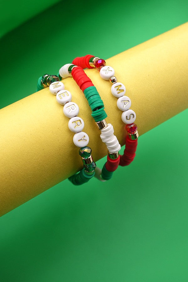 X-MAS TRIO HEISHI SILICONE DISC BEAD BRACELET | 10B3051905