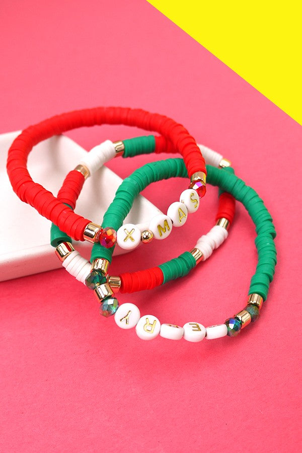 X-MAS TRIO HEISHI SILICONE DISC BEAD BRACELET | 10B3051905