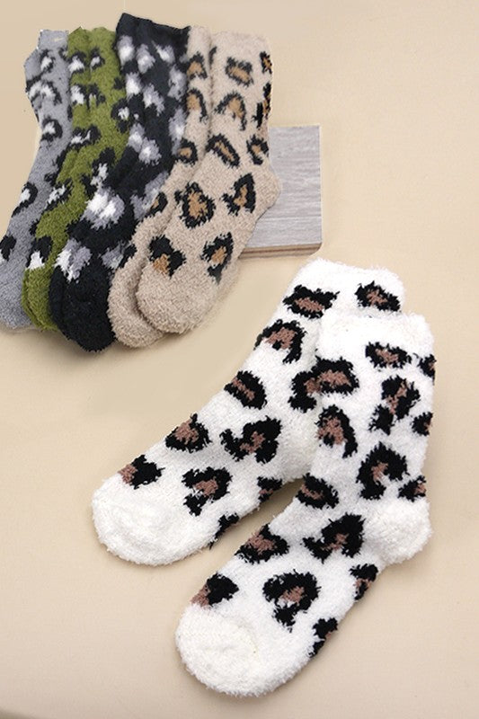 WARM CORAL FLEECE PLUSH ANIMAL FUZZY SOCKS | 40S02045