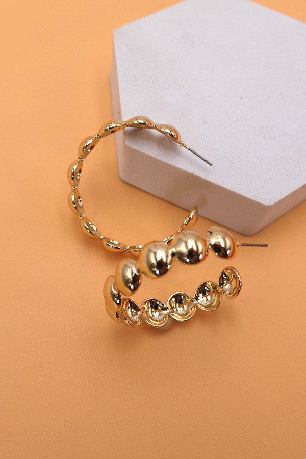 GOLD BUBBLE HOOP EARRINGS | 31E03128