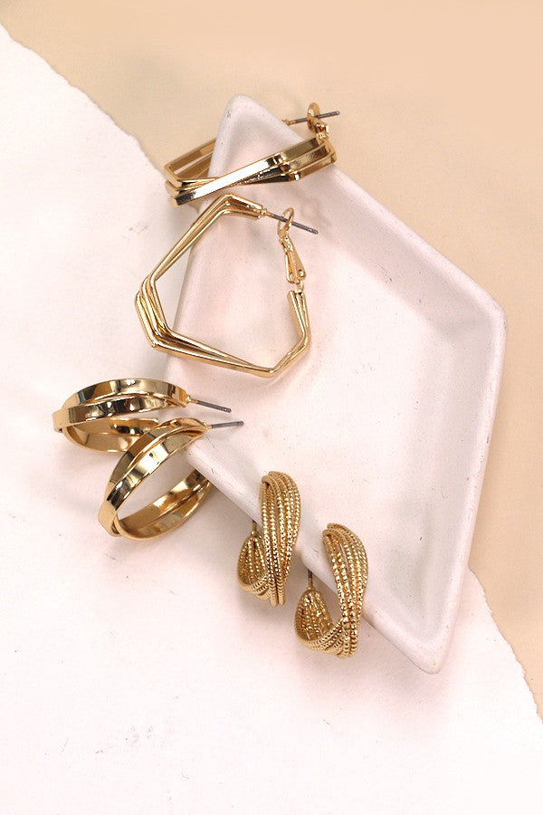 LUXURY TRIO HOOP EARRINGS | 31E03328