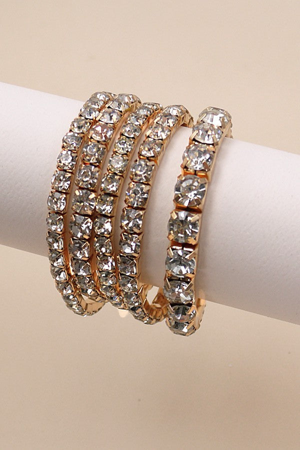 MULTI LAYER RHINESTONE STRETCH BRACELET SET | 51B3032707