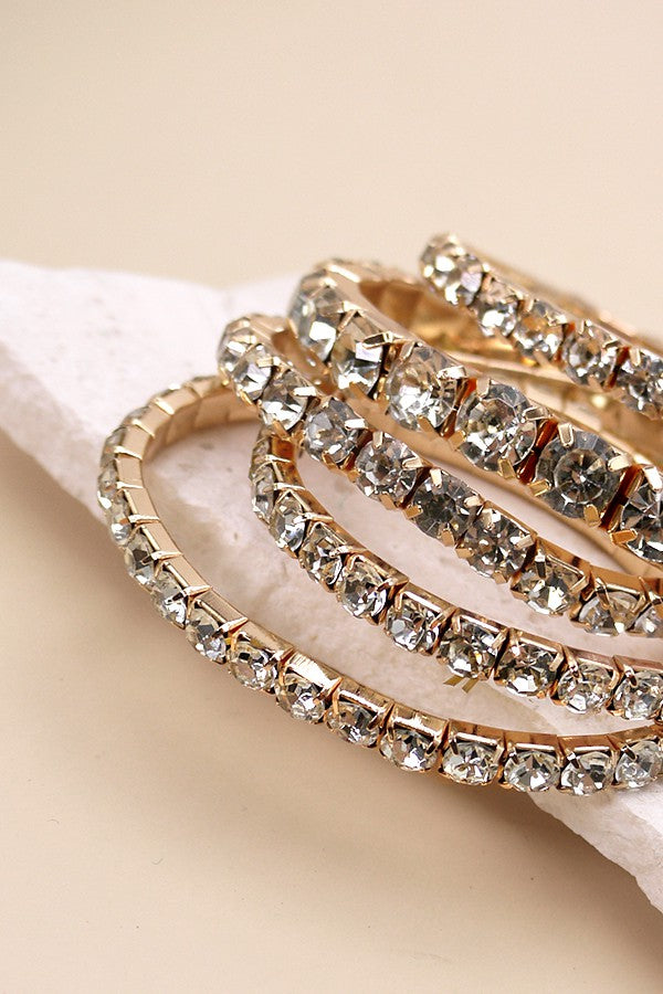 MULTI LAYER RHINESTONE STRETCH BRACELET SET | 51B3032707