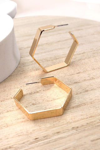 HEXAGON HOOP EARRINGS | 31E03517