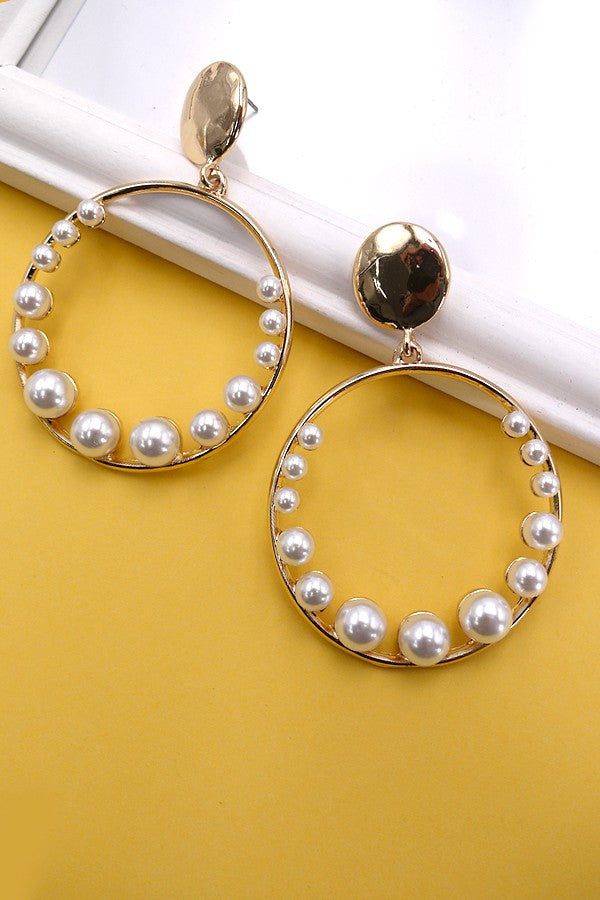 PEARL ROUND DROP EARRINGS | 31E03522