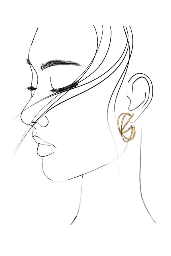 TRIPLE INTERTWINED HOOP EARRINGS | 80E1412