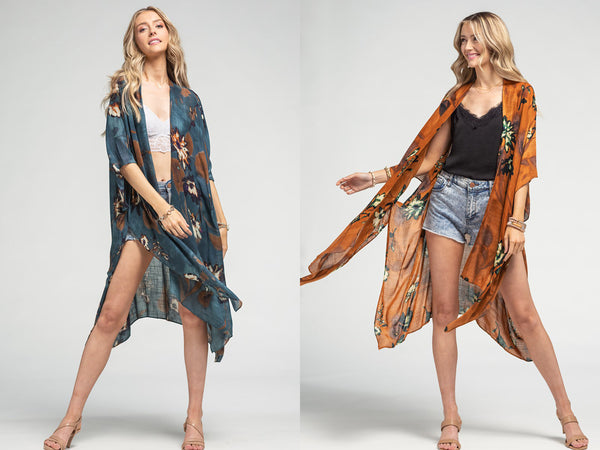 Kimono Collection! - Airy Floral Kimono | Beautiful Women Floral Kimono | Kimono Cardigan | Beach Kimono | Beach Cardigan, Long Kimono