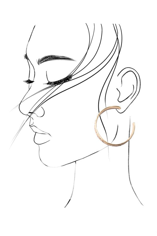 RHINESTONE HOOP EARRINGS 1.75 inch | 31E03563