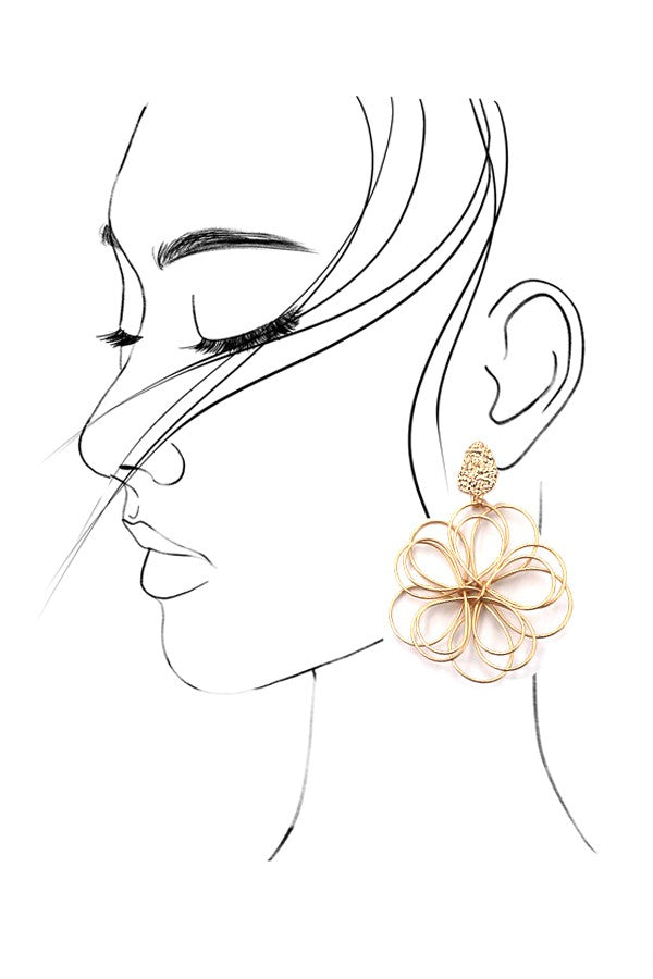 ENTWINED MATTE FLOWER DANGLE EARRINGS | 80E1622