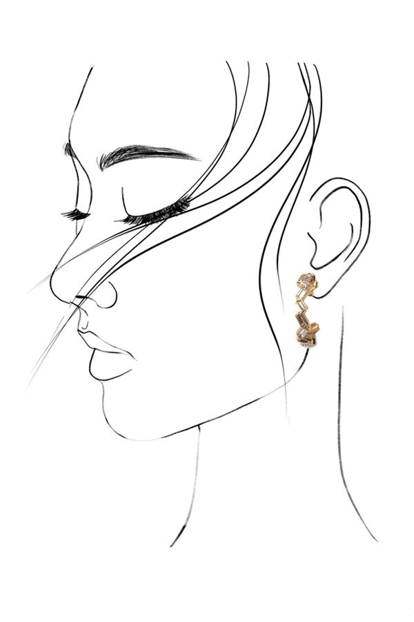 BAGUETTE HOOP EARRRING | 80E1766