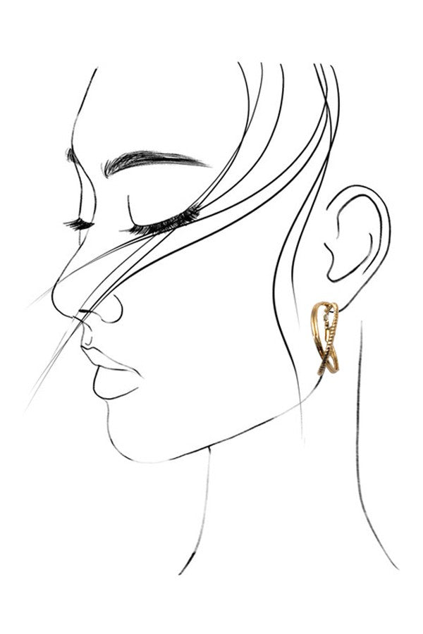 INTERTWINED HALF SPHERE HOOP EARRINGS | 31E03712