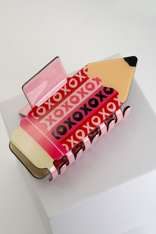 JUMBO FUN SCHOOL PENCIL HAIR CLAW CLIPS | 40H687