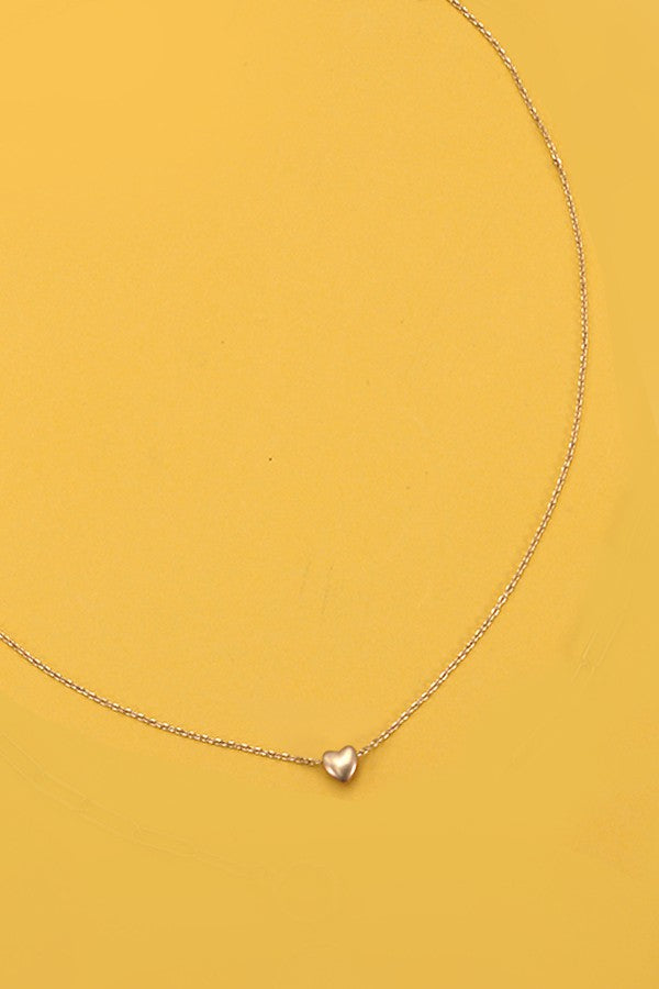 MINI DELICATE PUFFY HEART CHAIN NECKLACE | 80N297