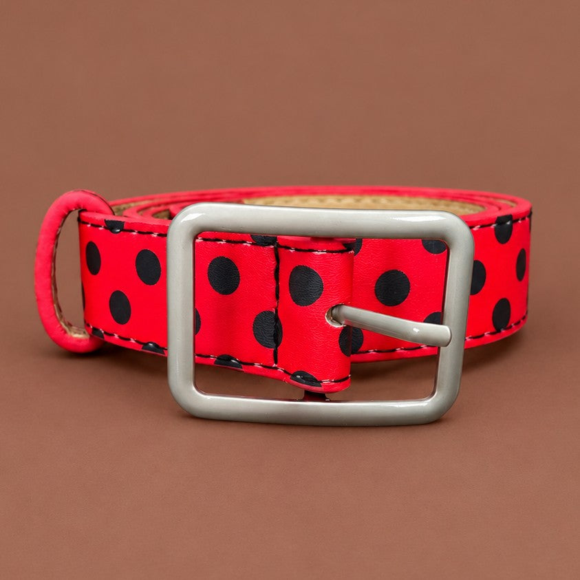 Polka Dot Slim Faux Leather Belt | 40BT664