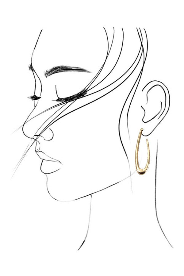 LONG TEAR DROP HOOP EARRINGS | 31E03911