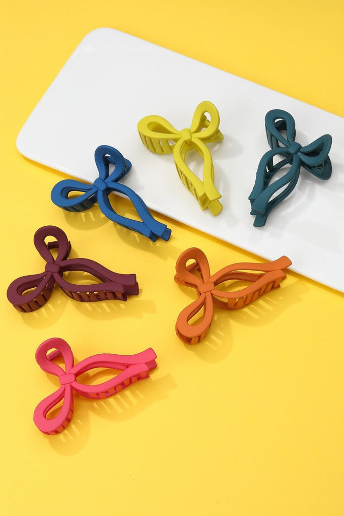 MATTE BOW HAIR CLAW CLIPS 12-piece set | 40H721-12 Pack
