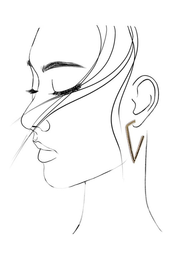 PEARL EDGY TRIANGLE HOOP EARRINGS | 31E24066