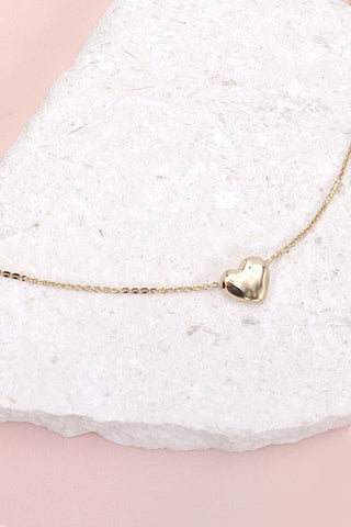 DELICATE CHAIN MOVABLE HEART NECKLACE | 80N353