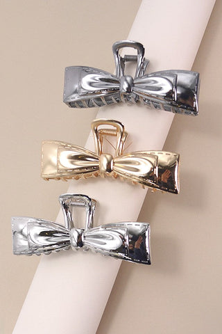 LARGE METAL BOW RIBBON HAIR CLAW CLIPS | 40H750