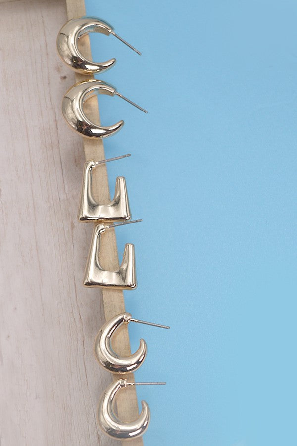 PUFF HUGGIE TRIO EARRINGS | 80E2714