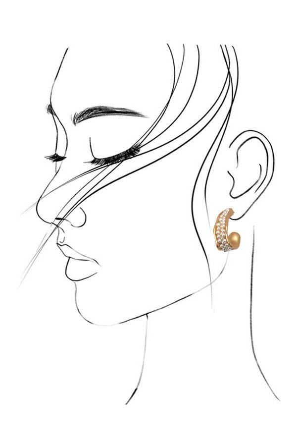 PEARL OVAL MATTE HOOP EARRINGS | 80E2724