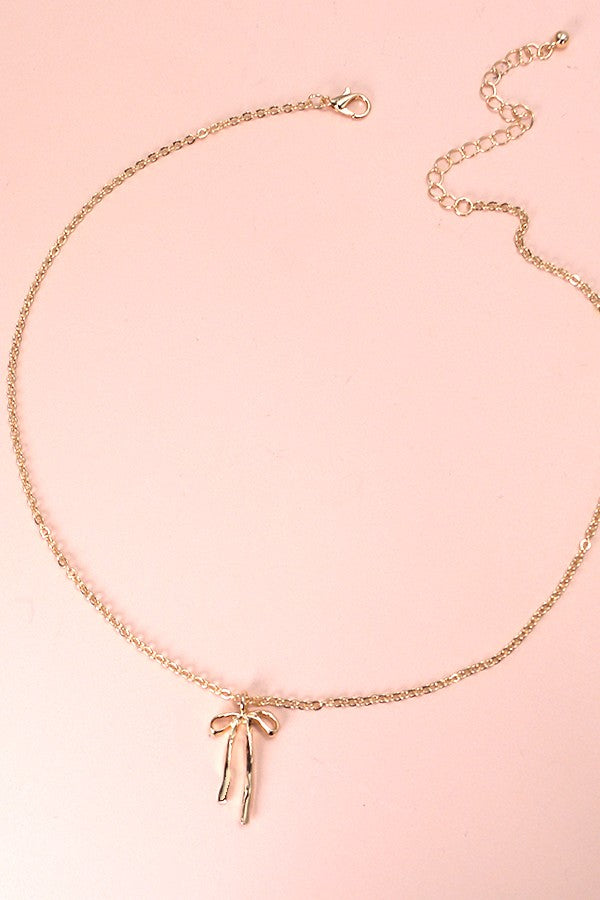 AUTHENTIC LONG BOW RIBBON NECKLACE | 31N24007