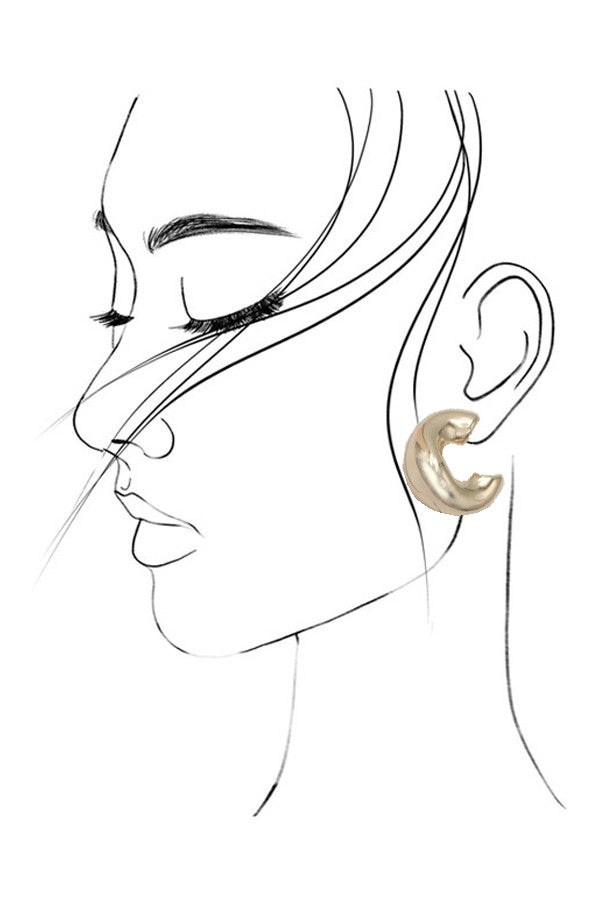 BUBBLE IRRGEULAR SHAPE HOOP EARRINGS |  80E2781