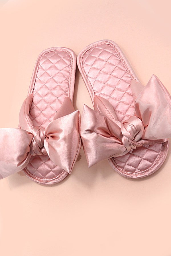 SOFT SATIN BOW SLIPPER SHOES 40SP015