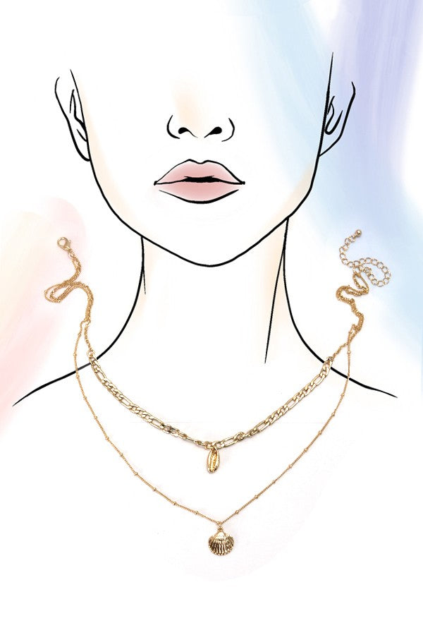 MULTI LAYER  OCEAN SHELL PUKA NECKLACE | 80N679