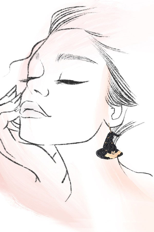 HALLOWEEN WITCH HAT DROP EARRINGS | 80E3502