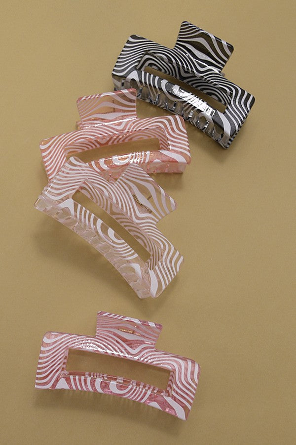 SWIRL TRANSLUCENT HAIR CLAW CLIPS | 40H788