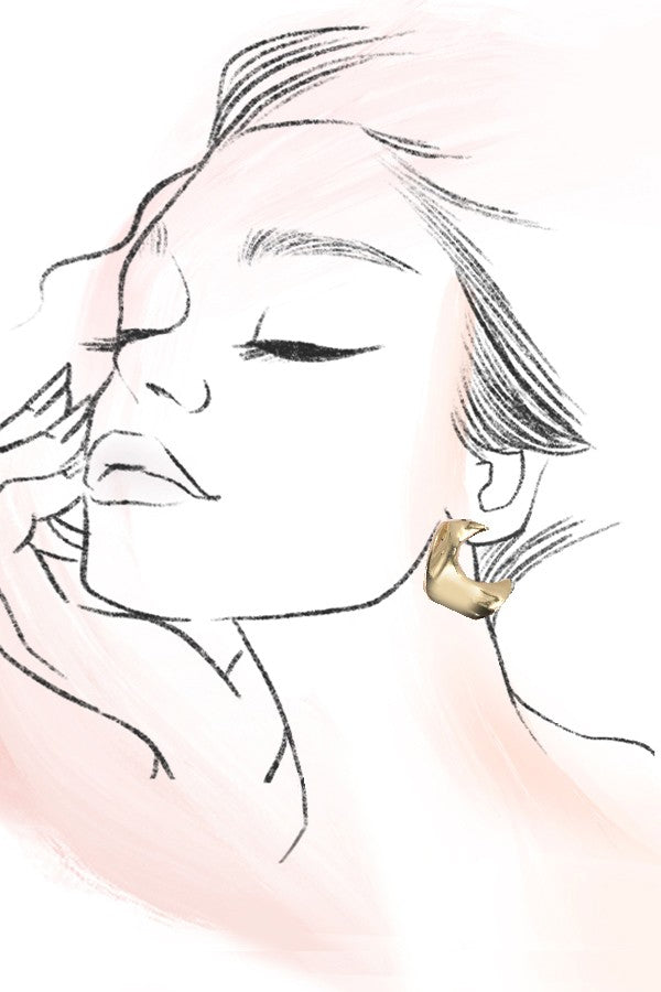 CLASSIC WAVY SWIRL MOON HOOP EARRINGS | 10E40426056