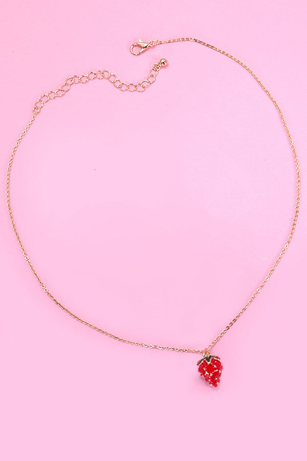 STRAWBERRY EPOXY PENDANT NECKLACE | 80N822