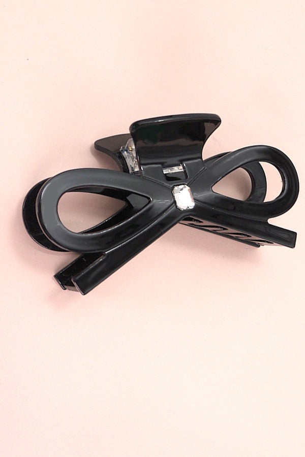 LARGE CUTE BOW RIBBON RHINESTONE HAIR CLAW CLIPS | 40H810