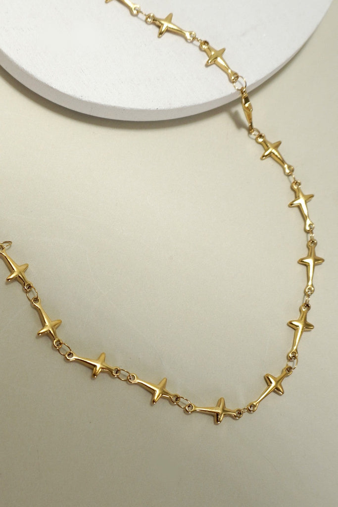 18K STAINLESS STEEL TARNISH FREE CROSS NECKLACE | 40NK338